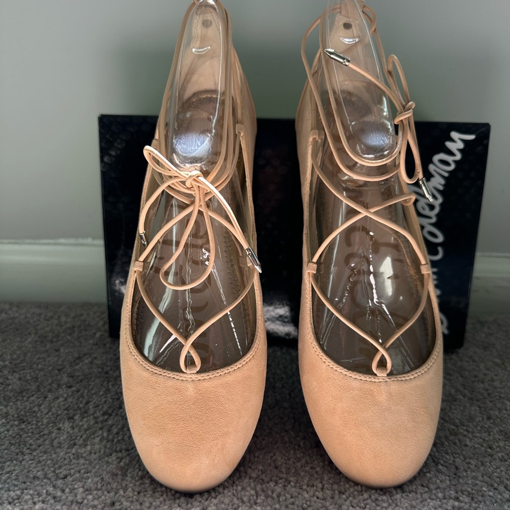 Sam Edelman Blush Flats with Lace-Up Detail